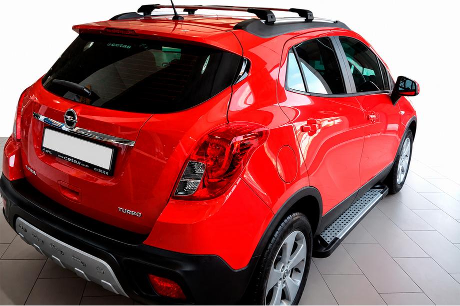 Opel Mokka 2012-2021 гг. Боковые пороги Allmond Grey (2 шт., алюминий) Image