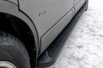 Opel Vivaro 2001–2015 гг. Боковые Подножки Allmond Black (2 шт., Алюминий) фото 1