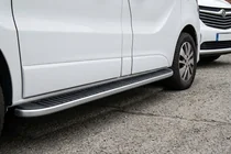 Opel Vivaro 2001–2015 гг. Боковые Подножки Tayga Grey (2 шт., Алюминий) фото 1
