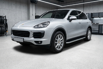 Porsche Cayenne 2010-2017 гг. Боковые Подножки Tayga (2 шт., Алюминий) фото 1