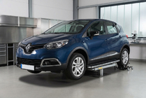 Renault Captur 2013-2019 гг. Боковые Подножки Maydos V1 (2 шт., Алюминий и Нержавейка) фото 1