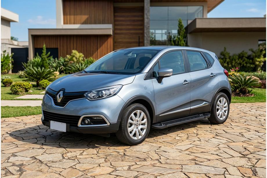 Renault Captur 2013-2019 гг. Боковые Подножки RedLine Black (2 шт., Алюминий) Image