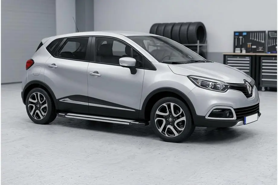Renault Captur 2013-2019 гг. Боковые Подножки Rainbow (2 шт., Алюминий) Image