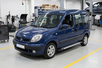 Renault Kangoo 1998-2008 гг. Боковые Подножки Line (2 шт., Алюминий) фото 1