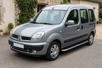 Renault Kangoo 1998-2008 гг. Боковые Подножки Maydos V1 (2 шт., Алюминий и Нержавейка) фото 1