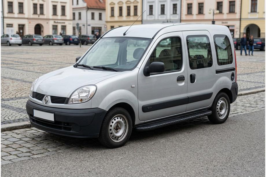 Renault Kangoo 1998-2008 гг. Боковые пороги Bosphorus Black (2 шт., алюминий) Image