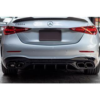 Задний диффузор с насадками на выхлоп (дизайн AMG C63) Mercedes C-class W206 2022- гг. фото 1