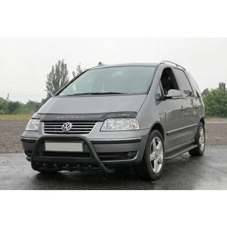 Кенгурятник WT004 Black (нерж) Volkswagen Sharan 1995-2010 гг. фото 3