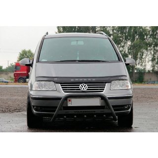 Кенгурятник WT004 Black (нерж) Volkswagen Sharan 1995-2010 гг. фото 2