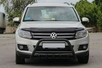 Volkswagen Tiguan 2007-2016 гг. Кенгурятник WT003 Black (нерж) фото 4