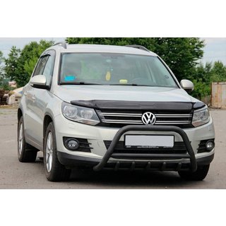 Кенгурятник WT003 Black (нерж) Volkswagen Tiguan 2007-2016 гг. фото 1
