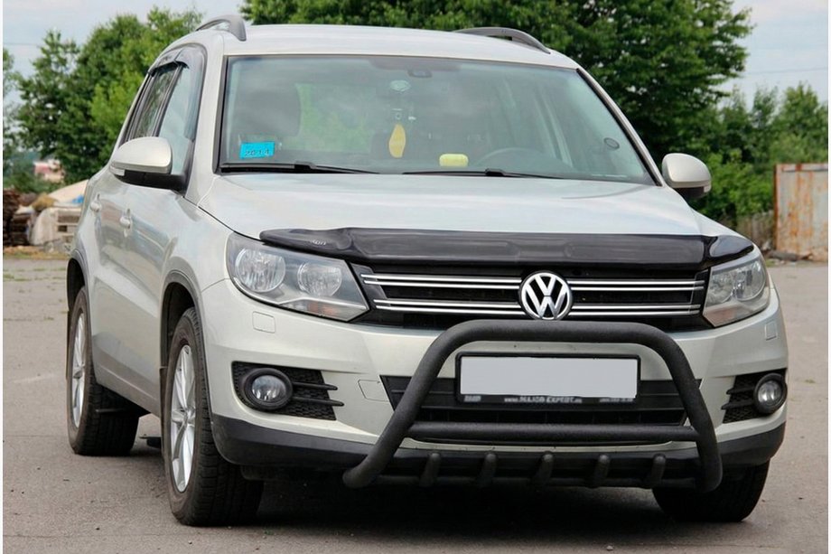 Volkswagen Tiguan 2007-2016 гг. Кенгурятник WT003 Black (нерж) Image