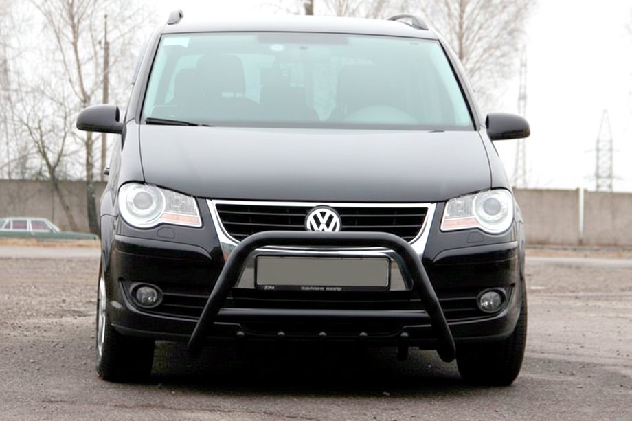 Volkswagen Touran 2003-2010 гг. Кенгурятник WT003 Black (нерж) Фото 2
