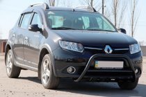 Dacia Sandero 2013-2020 гг. Кенгурятник WT003 Black (нерж) фото 3