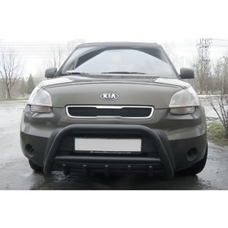 Кенгурятник WT003 Black (нерж) Kia Soul I 2008-2013 гг. фото 1