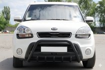 Kia Soul I 2008-2013 гг. Кенгурятник WT004 Black (нерж) фото 1