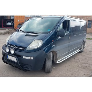 Кенгурятник WT004 Black (нерж.) Opel Vivaro 2001–2015 гг. фото 2