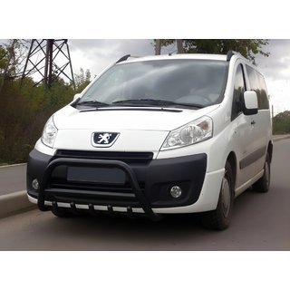 Кенгурятник WT003 Black (нерж) Peugeot Expert 2007-2016 гг. фото 1