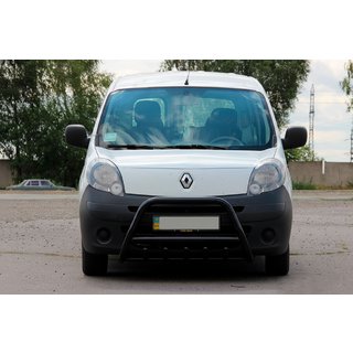 Передний силовой бампер WT003 Черный Нержавейка Renault Kangoo 2008–2020 гг. фото 3