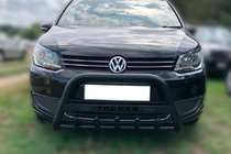 Volkswagen Touran 2010-2015 гг. Кенгурятник WT004 Black (нерж) фото 1