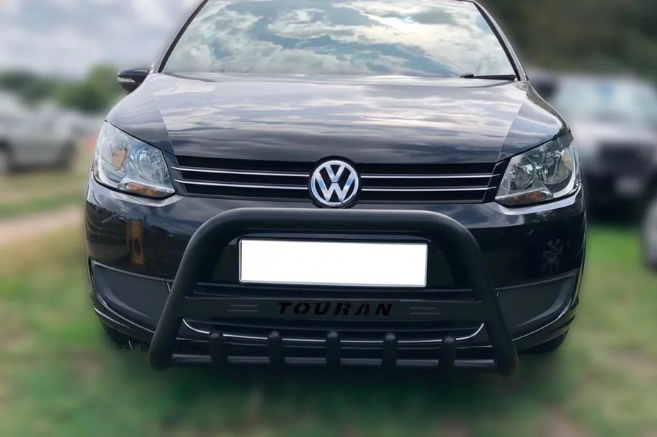 Volkswagen Touran 2010-2015 гг. Кенгурятник WT004 Black (нерж) Image
