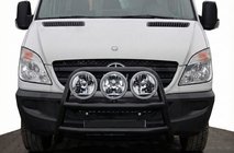 Mercedes Sprinter W906 2006–2018 гг. Кенгурятник высокий WT018 Black (нерж.) фото 1
