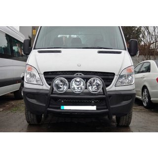 Кенгурятник высокий WT018 Black (нерж.) Mercedes Sprinter W906 2006–2018 гг. фото 2