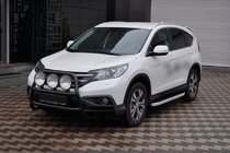 Honda CRV 2012-2016 гг. Передняя защита WT018 Black (нерж.) фото 3