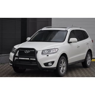 Кенгурятник WT018 Black (нерж.) Hyundai Santa Fe 2 2006-2012 гг. фото 3