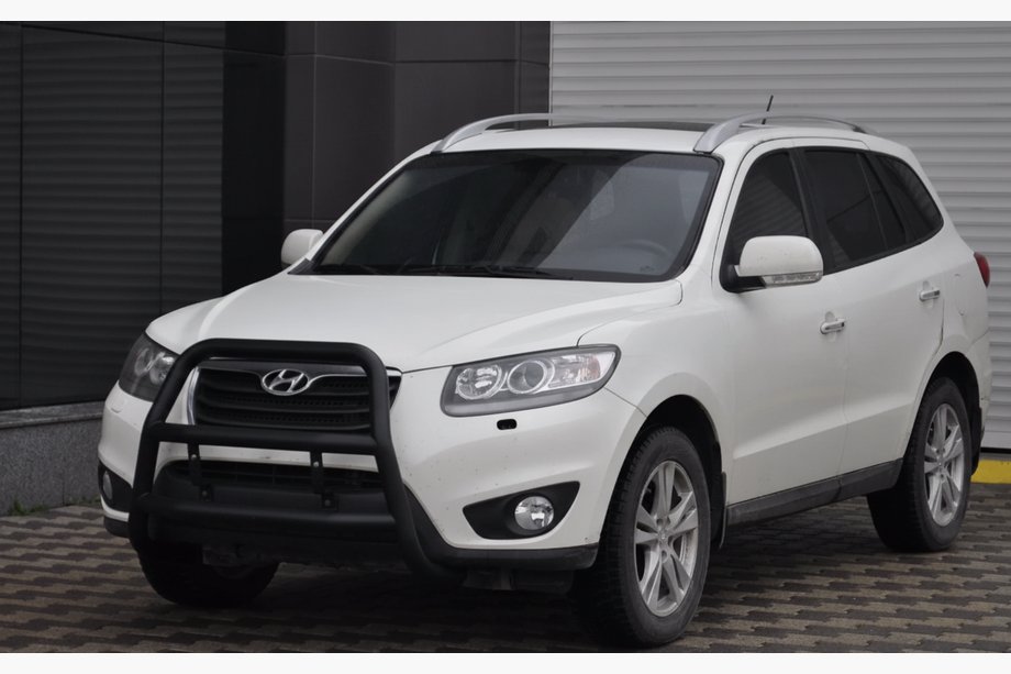Hyundai Santa Fe 2 2006-2012 гг. Кенгурятник WT018 Black (нерж.) Фото 3