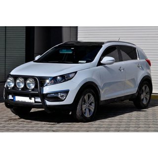 Кенгурятник WT018 Black (нерж.) Kia Sportage 2010-2015 гг. фото 2
