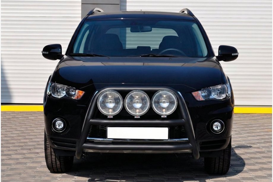 Mitsubishi Outlander 2006-2012 гг. Кенгурятник WT018 Black (нерж.) Image