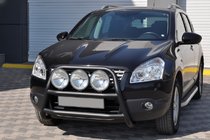 Nissan Qashqai 2007-2010 гг. Кенгурятник WT018 Black (нерж.) фото 3