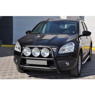 Кенгурятник WT018 Black (нерж.) Nissan Qashqai 2007-2010 гг. фото 3