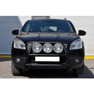 Кенгурятник WT018 Black (нерж.) Nissan Qashqai 2007-2010 гг. фото 1