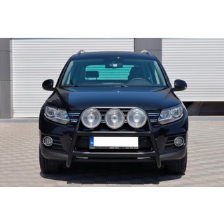 Кенгурятник WT018 Black (нерж) Volkswagen Tiguan 2007-2016 гг. фото 2
