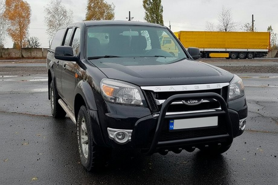 Ford Ranger 2007-2011 гг. Кенгурятник QT008 Black (нерж) Фото 2