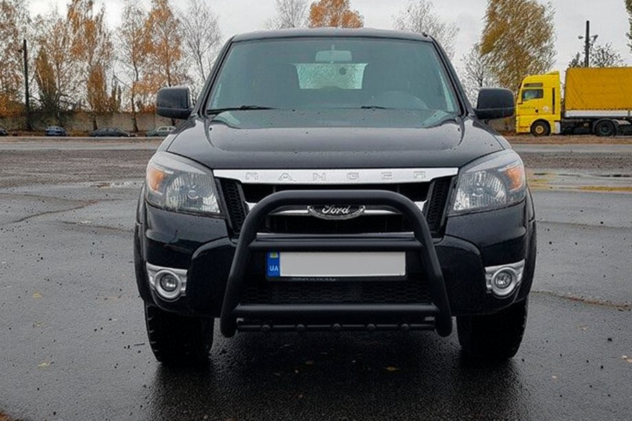 Ford Ranger 2007-2011 гг. Кенгурятник QT008 Black (нерж) Фото 3