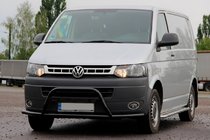 Volkswagen T5 2010-2015 гг. Кенгурятник WT007ST Black (нерж) фото 2