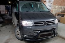 Volkswagen T5 2010-2015 гг. Кенгурятник WT006ST Black (нерж) фото 1