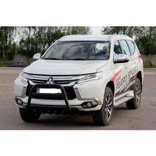 Кенгурятник WT008 Black (нерж) Mitsubishi Pajero Sport 2015- гг. фото 2