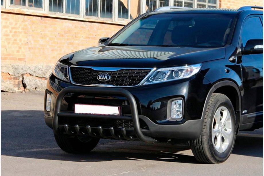 Kia Sorento II XM 2009-2014 гг. Кенгурятник WT021 Black (нерж.) Image
