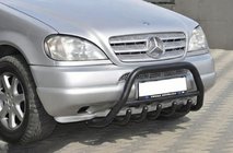 Mercedes ML W163 1997-2005 гг. Кенгурятник Black (нерж.) фото 5