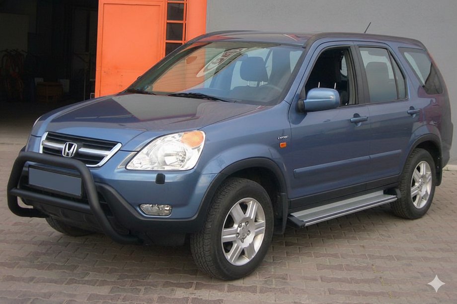 Honda CRV 2001-2006 гг. Кенгурятник WT005 Black (нерж.) Image
