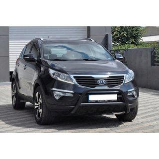Кенгурятник WT006 Black (нерж.) Kia Sportage 2010-2015 гг. фото 1