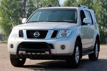 Nissan Pathfinder R51 2005-2014 гг. Кенгурятник WT008 Black (нерж) фото 4