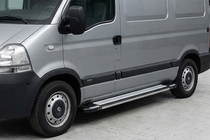 Renault Master 1998-2010 гг. Боковые Подножки Rainbow (2 шт., Алюминий) фото 1
