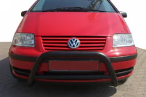 Volkswagen Sharan 1995-2010 гг. Кенгурятник WT005 Black (нерж) фото 3
