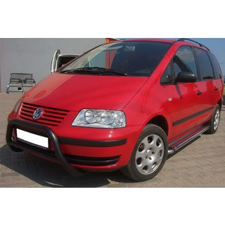 Кенгурятник WT005 Black (нерж) Volkswagen Sharan 1995-2010 гг. фото 1