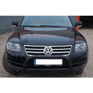 Кенгурятник WT005 Colt Black (нерж) Volkswagen Touareg 2002–2010 гг. фото 3